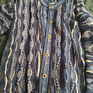 COOGI Blue and Cream Textured Women's Jacket